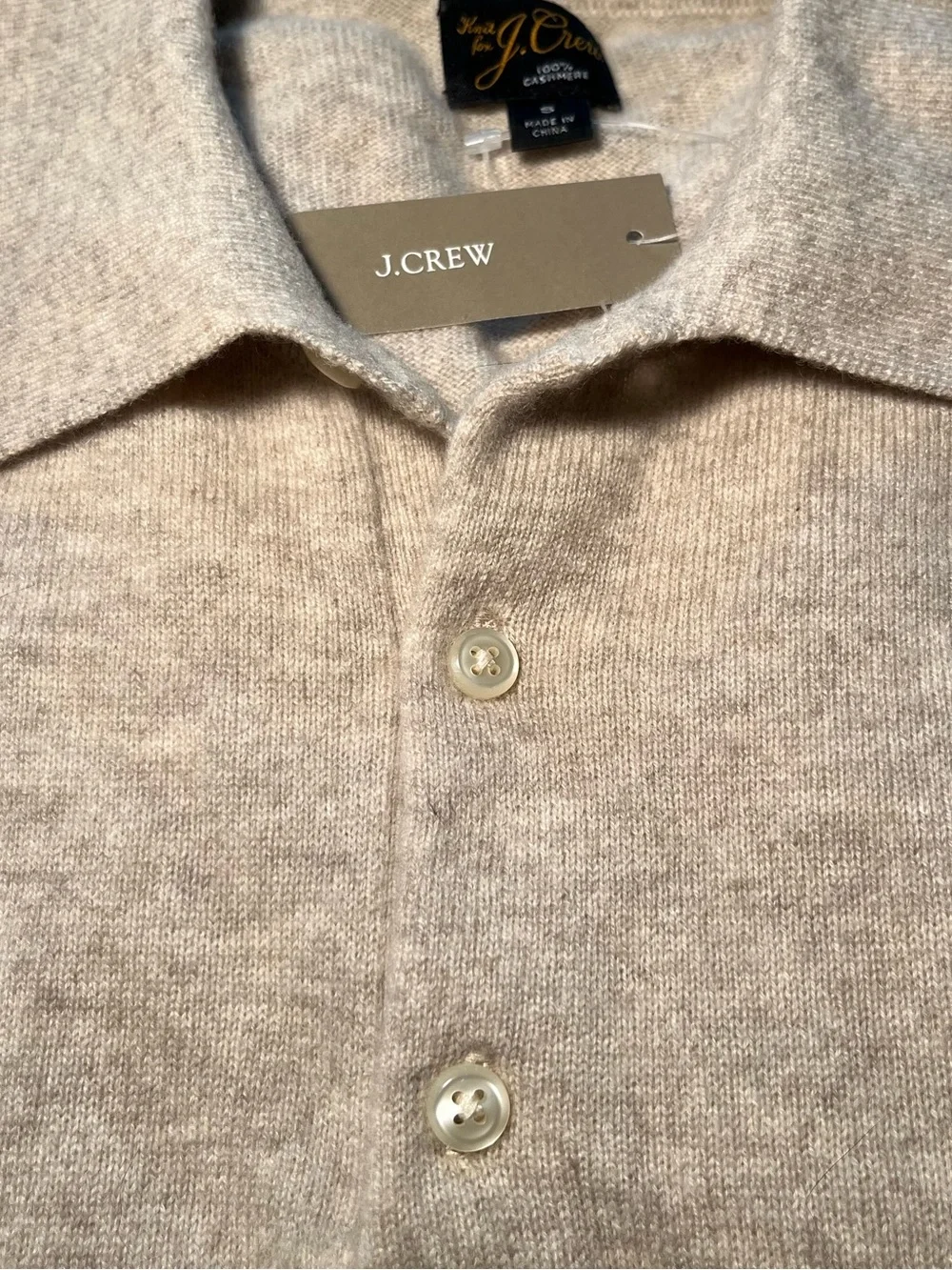 J. Crew Men's Cashmere Short Sleeve Sweater Polo Size Small NWT